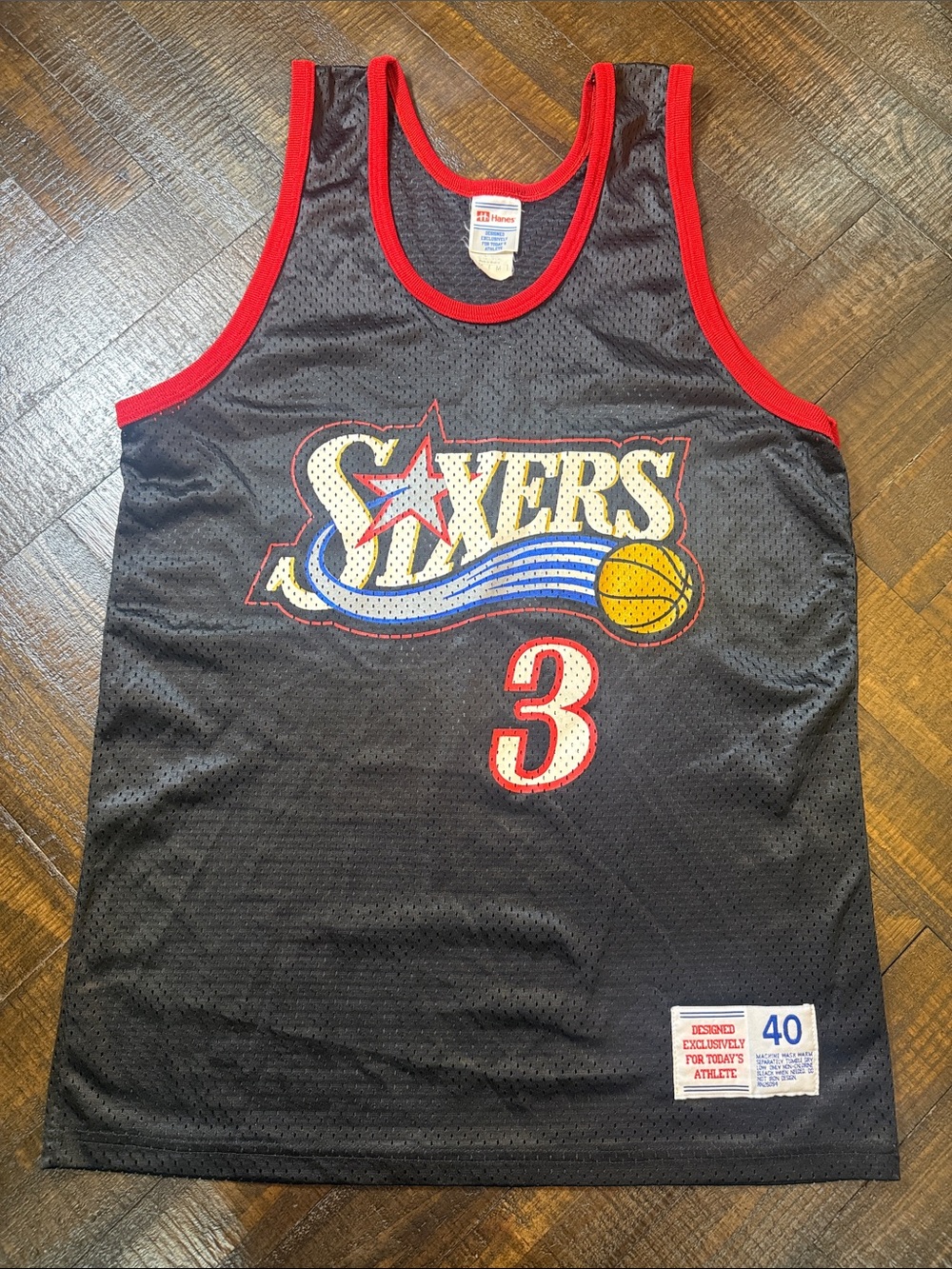 Vintage 90s Sixers‎ Allen Iverson #3 Mesh Jersey M NBA